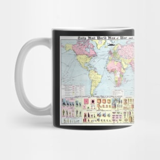 World map wall art 1934 dorm decor mappemonde daily mail world map Art Print Mug